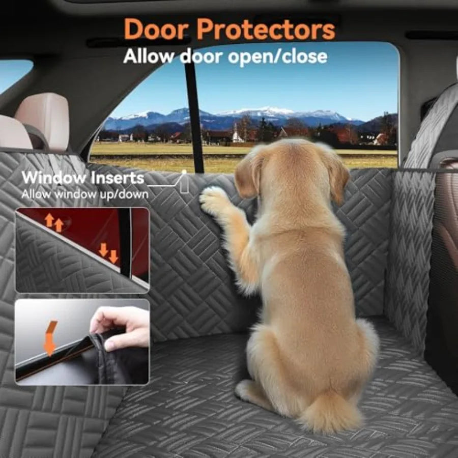 Heavy Duty Waterproof Dog Car Seat Cover With Hard Bottom Backseat Extender For Sedan SUV And Truck Full Coverage