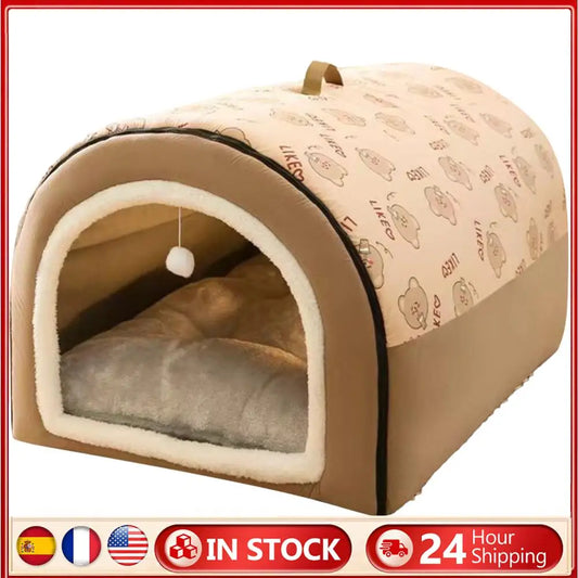 Detachable Plush Dog Nest Bed Shelter For Medium Dogs Cats