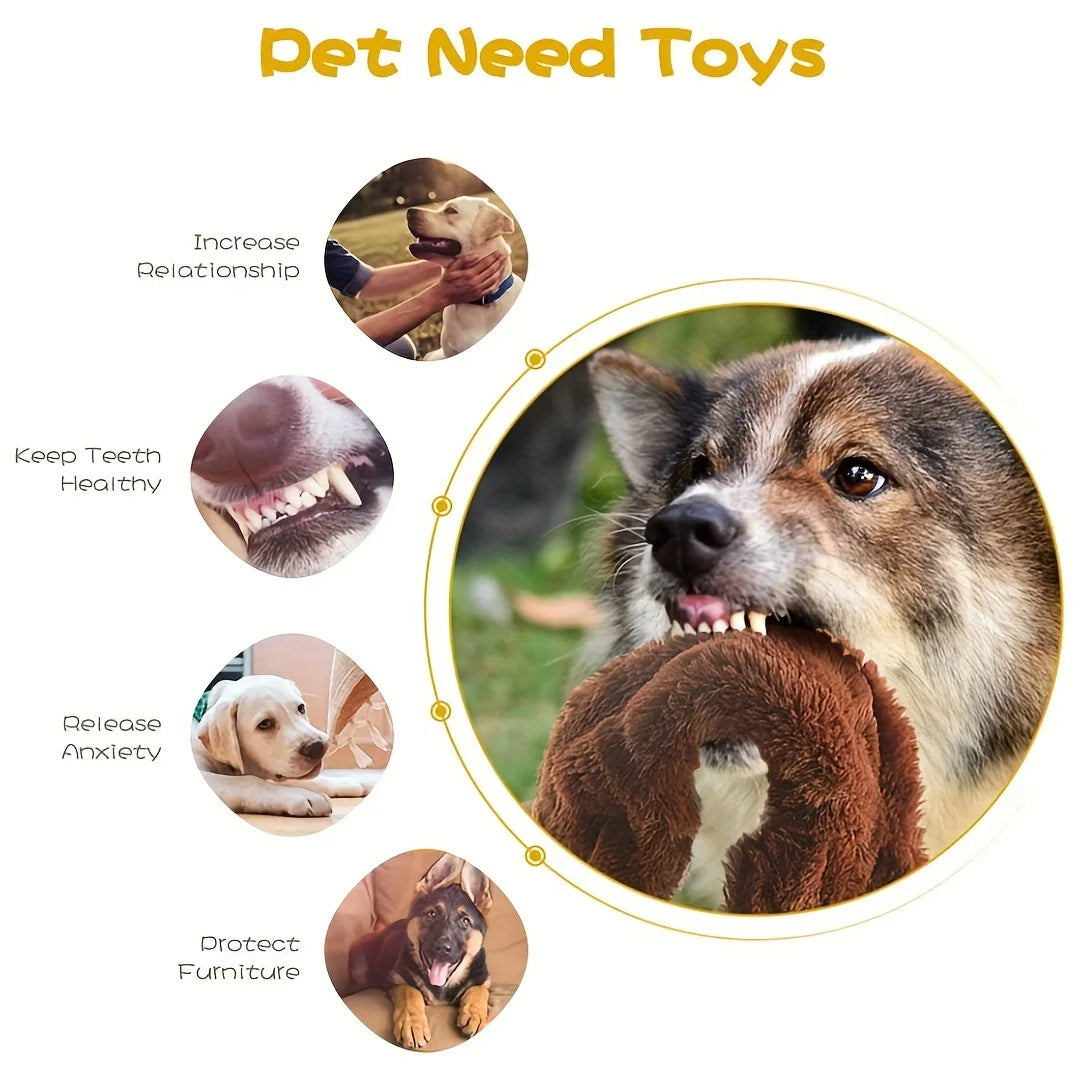 Squeaky Plush Dog Toy Durable Chew For All Breeds Gift