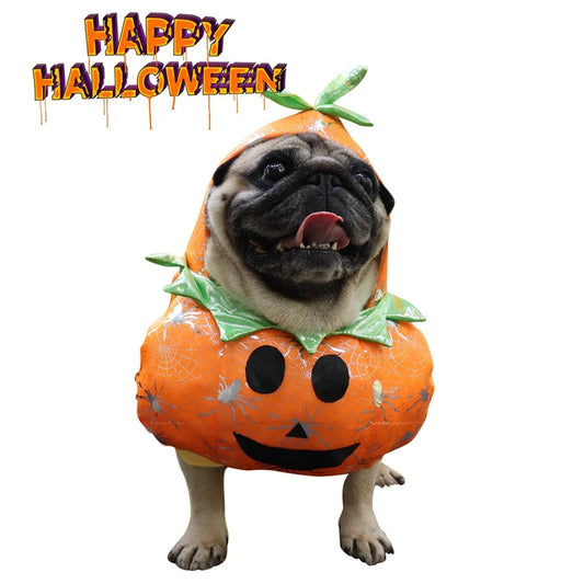 Halloween Dog Costumes Pumpkin Jumpsuit For French Bulldog