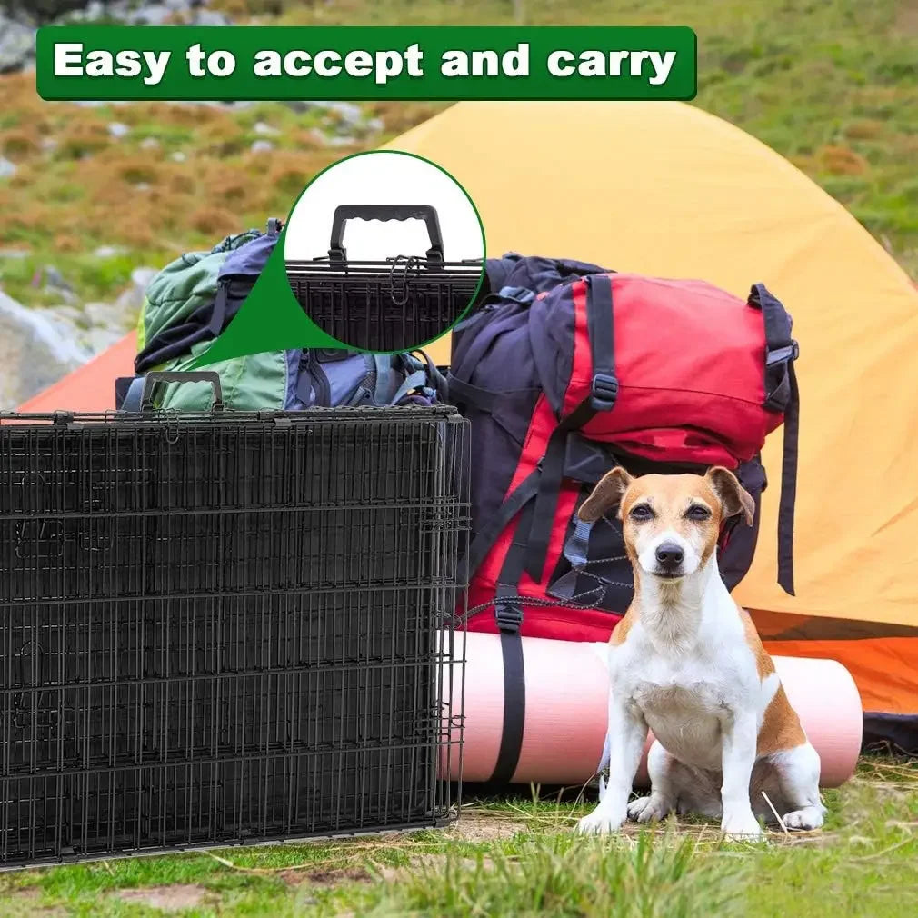 42 Inch Folding Metal Wire Dog Crate For Large Dogs