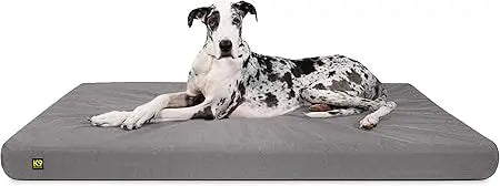 Tough Rip-Stop Orthopedic Rectangle Dog Bed Removable Washable Cover, Solid Orthopedic Foam for XX-Large Dogs 68"x40", Obsidian