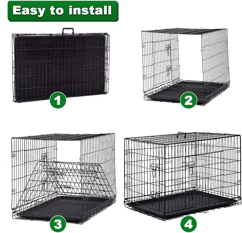 42 Inch Folding Metal Wire Dog Crate For Large Dogs
