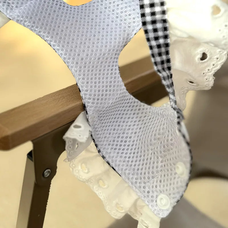 Lace Summer Clothes for Small Dogs Black Red Plaid Harness
