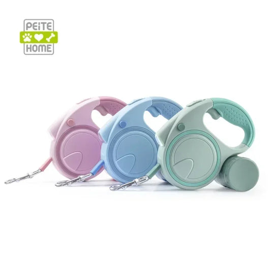 Rope 16 Multifunctional Dog Leash With LED Dispenser Retractable Reflective Puppy Poop Bag Holder