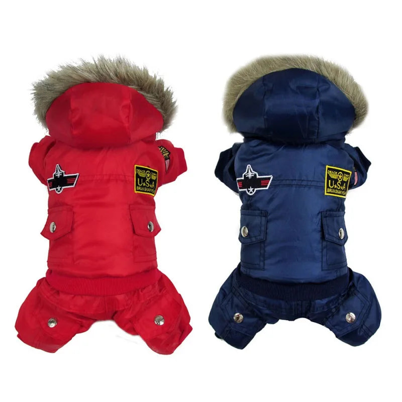 Winter Warm Hooded Padded Dog Jacket Small Medium Dogs