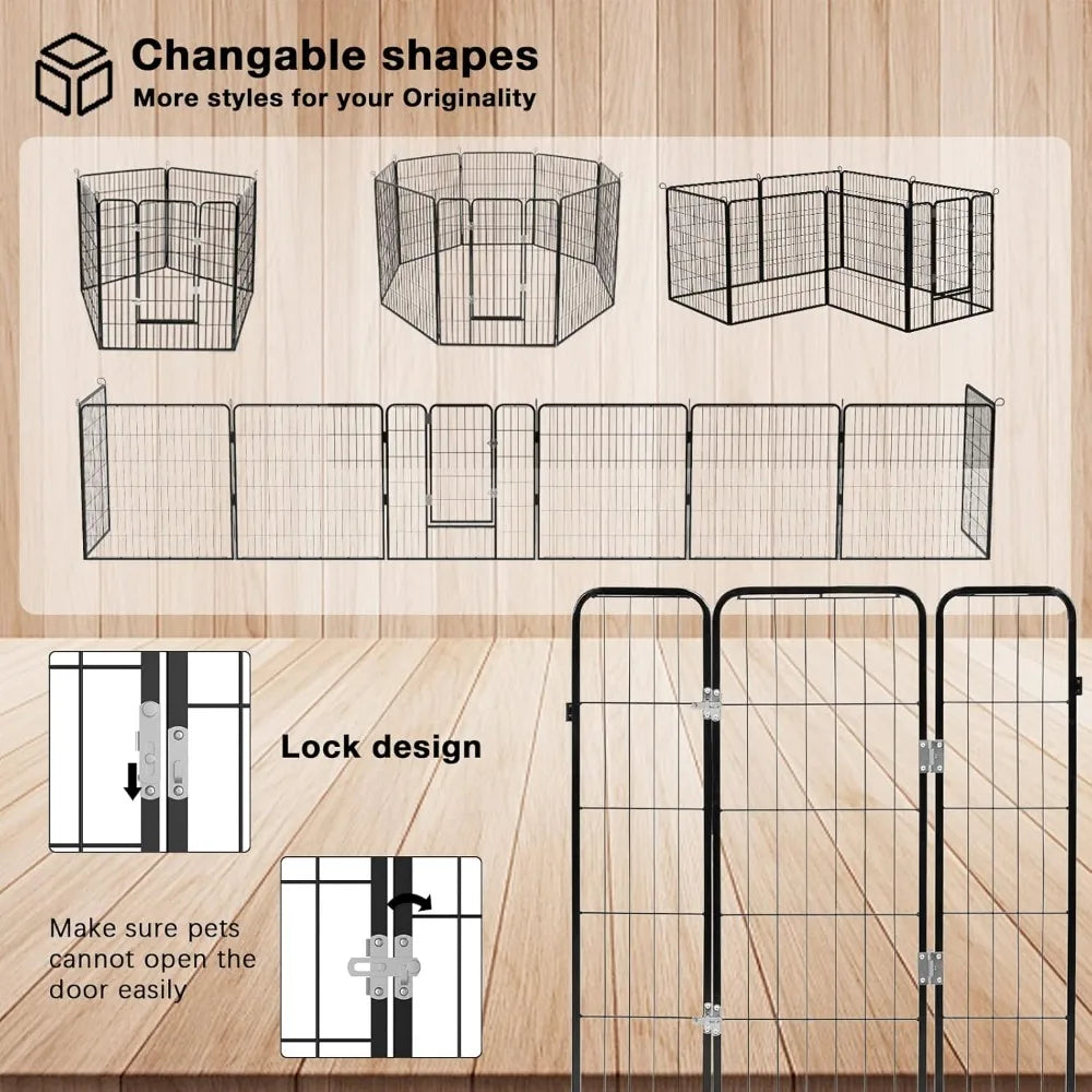Heavy Duty Metal Dog Playpen Outdoor Fence With Doors
