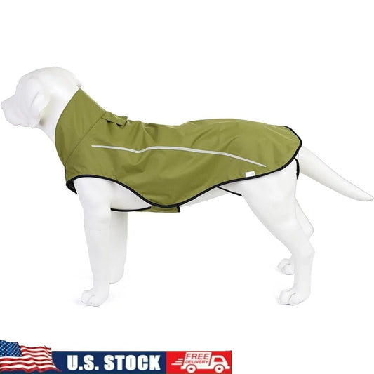 Reflective Dog Raincoat Waterproof Adjustable Lightweight Breathable Jacket With Leash Hole For Small Medium Large Breeds
