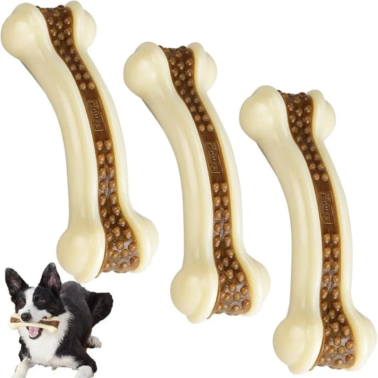 Indestructible Beef Flavor Dog Chew Toys 3 Pack Large Breed
