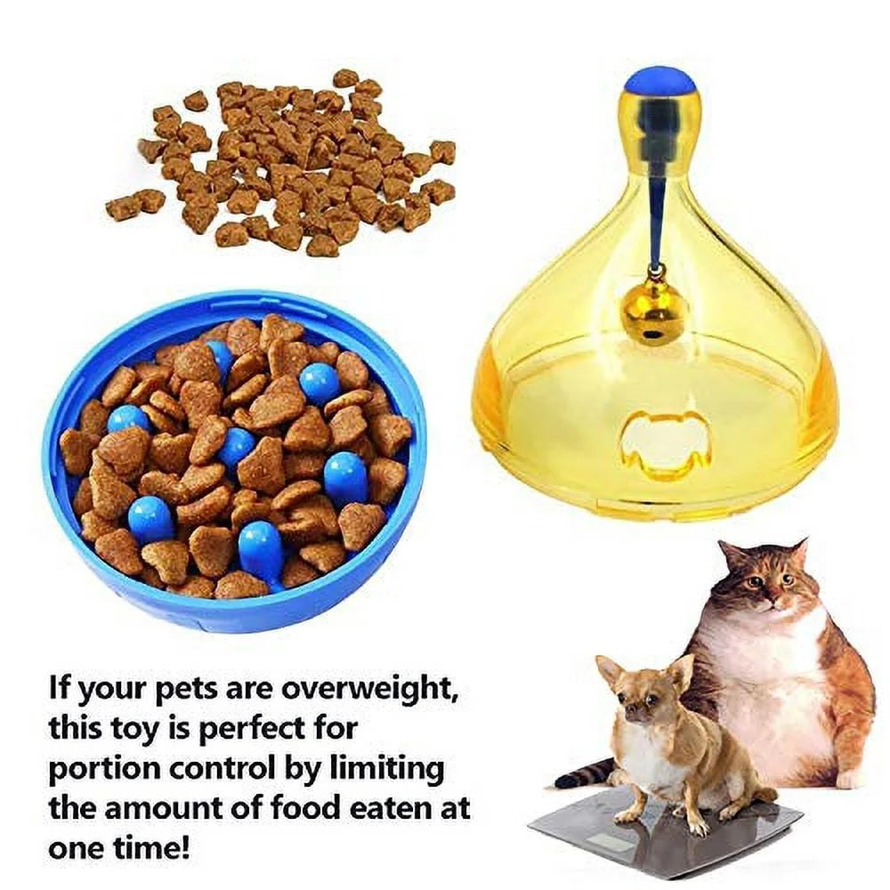 2 Piece Slow Feeder Toy for Cats and Dogs Interactive Pet Feeding Tumbler Puzzle Dispenses Treats Improves IQ and Reduces Bloating