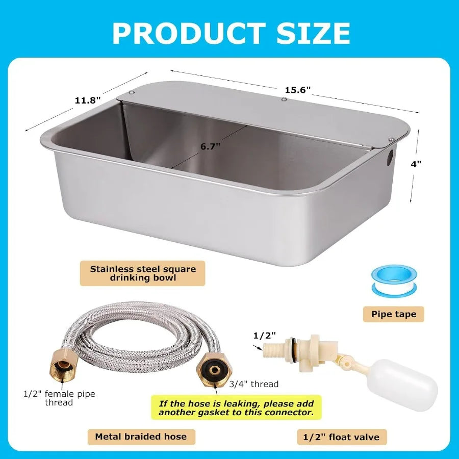 3 Gallon Automatic Dog Water Dispenser With Stainless Steel Bowl For Large Dogs Self Filling Auto Water Fountain Outdoor