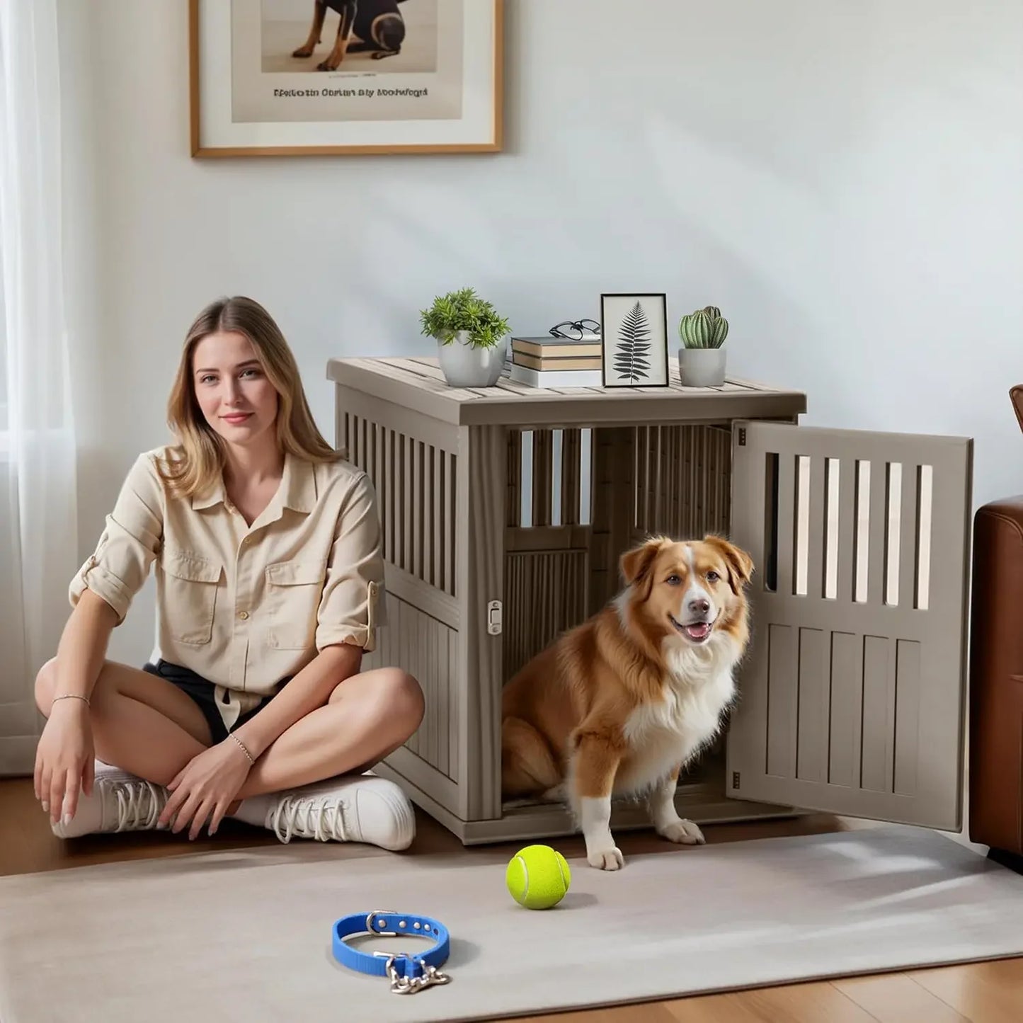 Lockable Dog Crate End Table For Small And Large Dogs