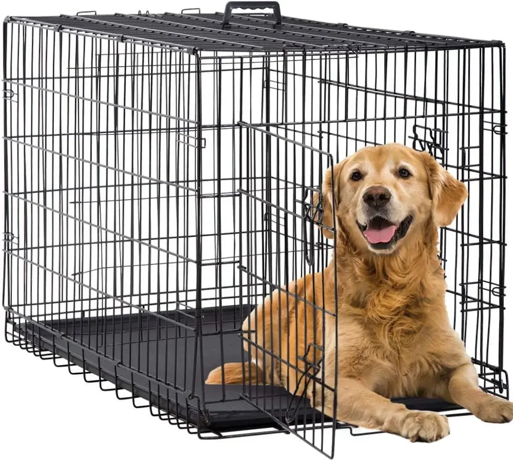 42 Inch Folding Metal Wire Dog Crate For Large Dogs