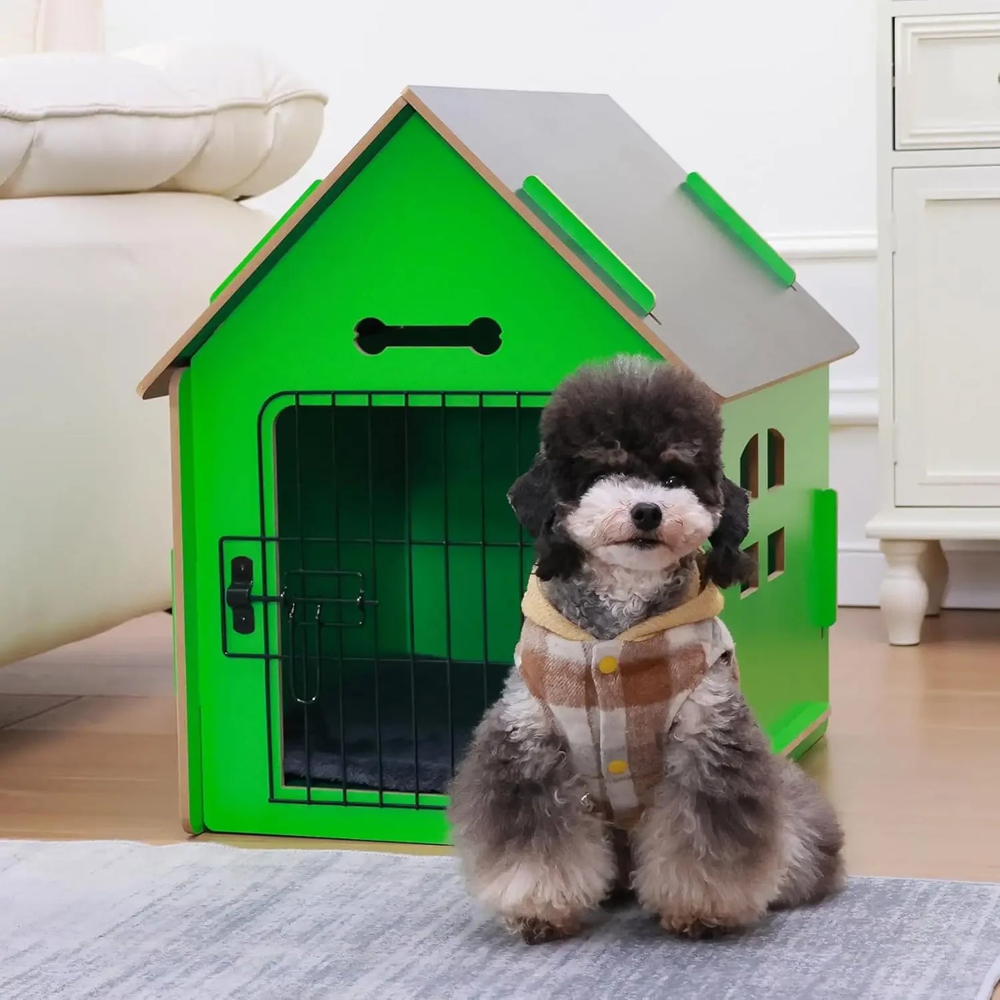 Cozy Wooden Indoor Dog House For Small Pets And Cats