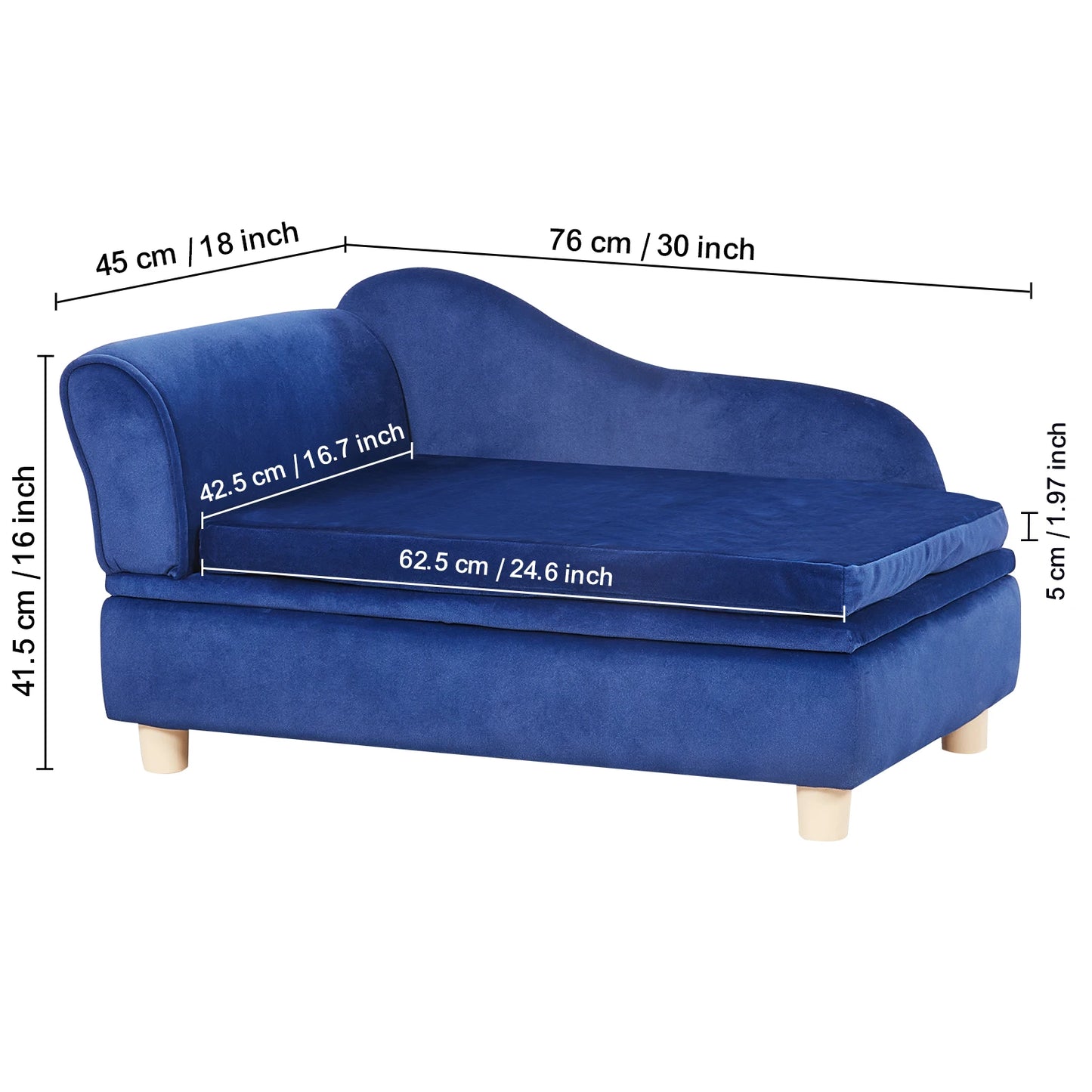 SucceBuy Pet Sofa Couch For Medium Sized Dogs And Cats Soft Velvety Dog Bed For Living Room Bedroom Clinic Pet Store