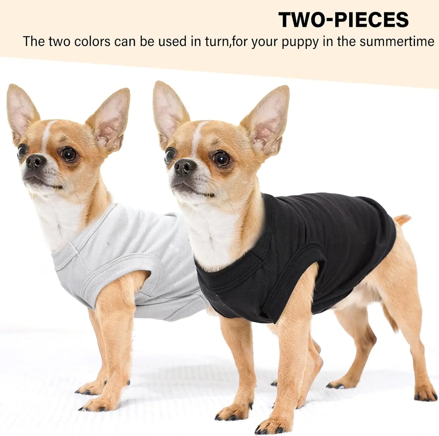 2 Pack Soft Dog Shirts For Small Dogs And Cats Lightweight