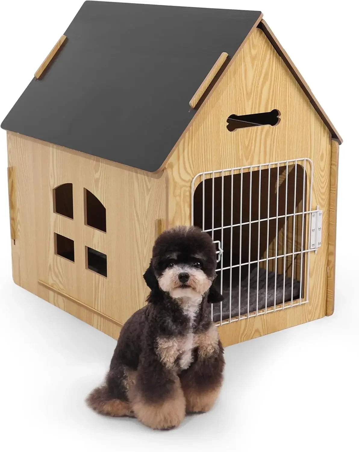 Cozy Wooden Indoor Dog House For Small Pets And Cats