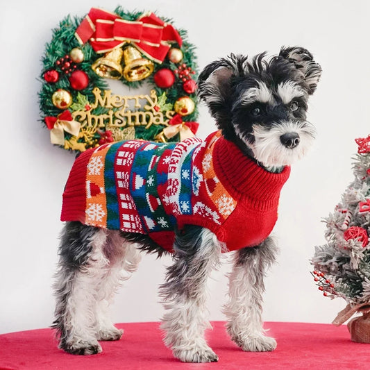 Christmas Puppy Sweater for Small Dogs Winter Warm Knitwear