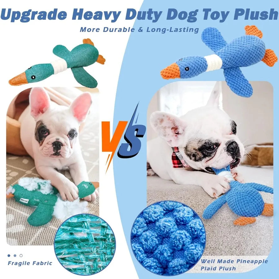 Goose Indestructible Plush Dog Chew Toy Aggressive Chewers