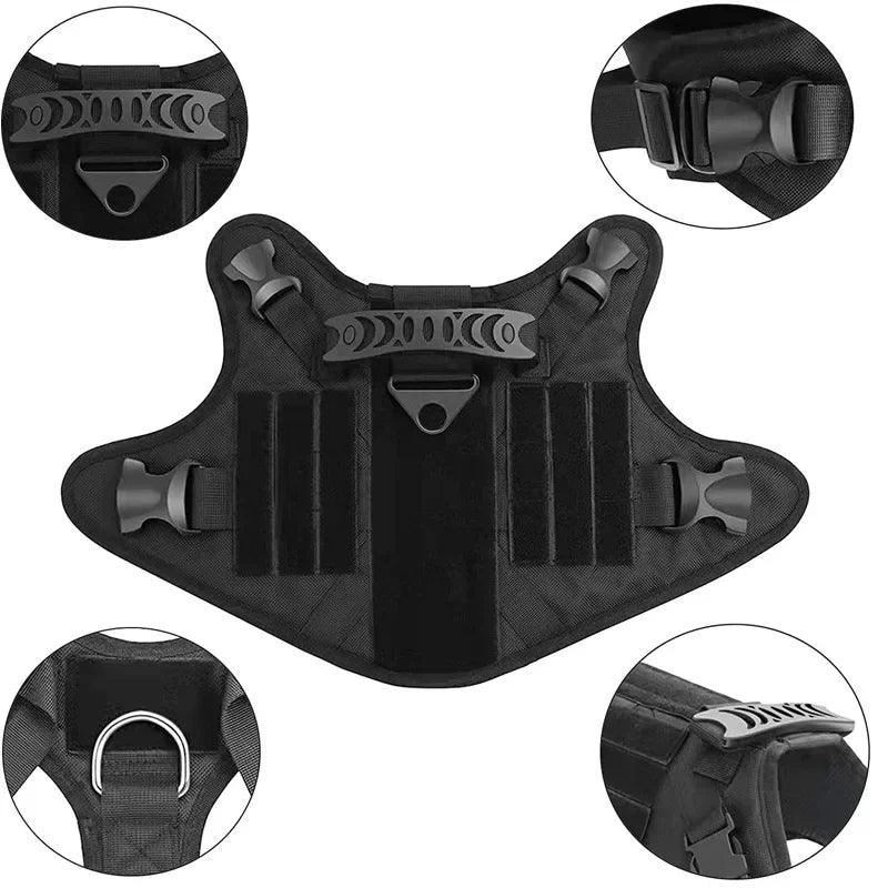 Medium And Large Dog Tactical Vest Nylon Harness Training