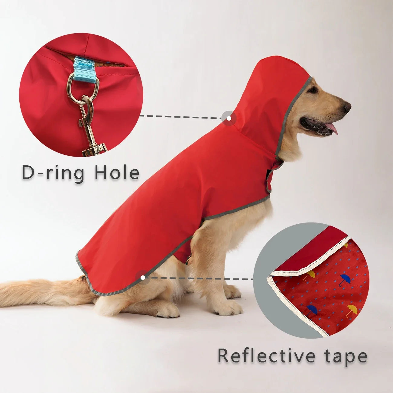 All Weather Dog Raincoat Dual Sided Waterproof Coat Velcro