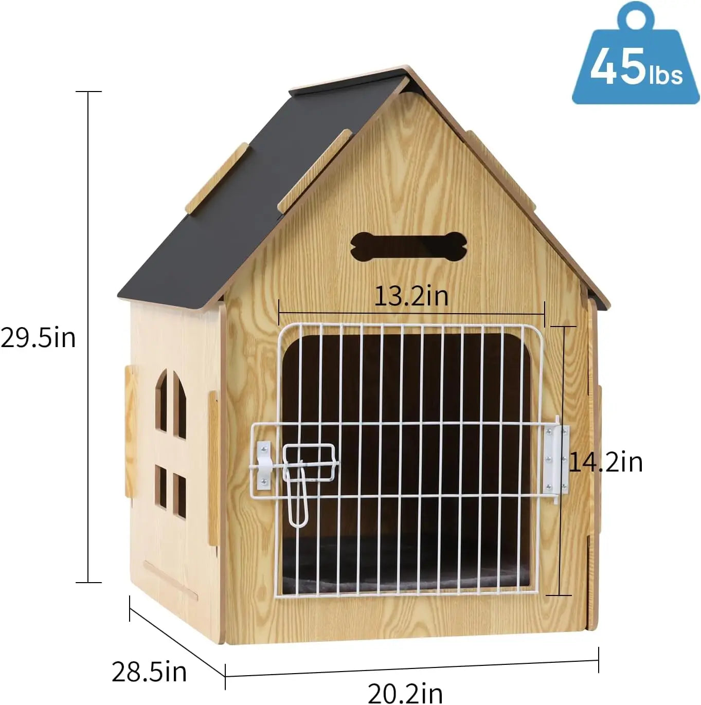 Dog House Indoor for Small Dogs and Cats Cozy Wooden Design with Air Vents and Elevated Floor