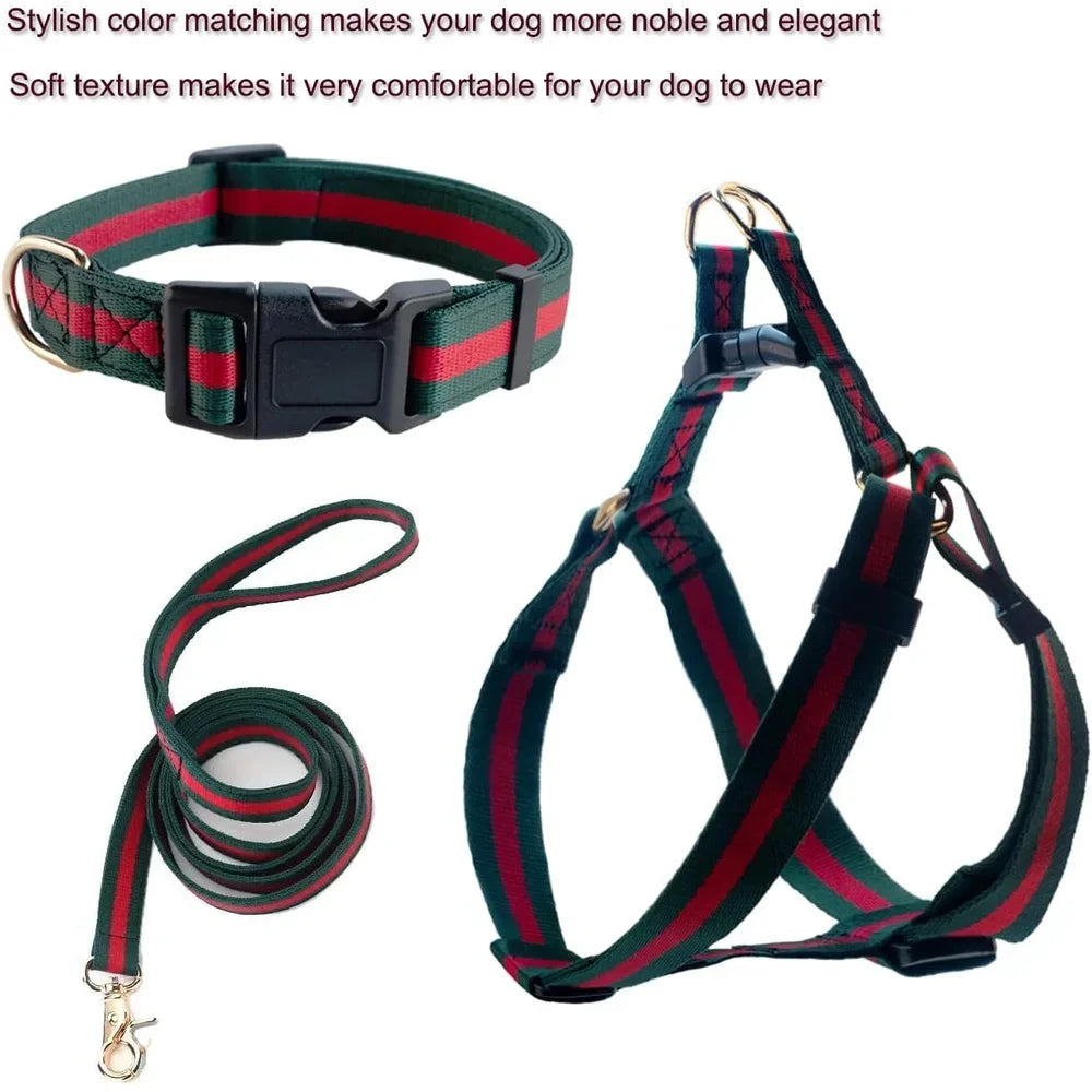 Premium Dog Harness Collar Leash Set Adjustable Comfortable Soft Durable Breathable Easy Clean Stylish Design For Dogs