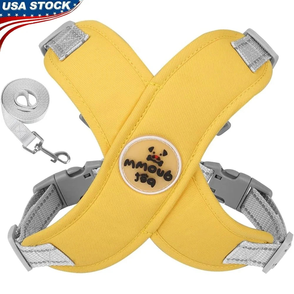 No Pull Dog Harness Leash Set Adjustable Comfortable Vest Reflective Mesh for Safe Dog Training and Walking Outdoor Activities