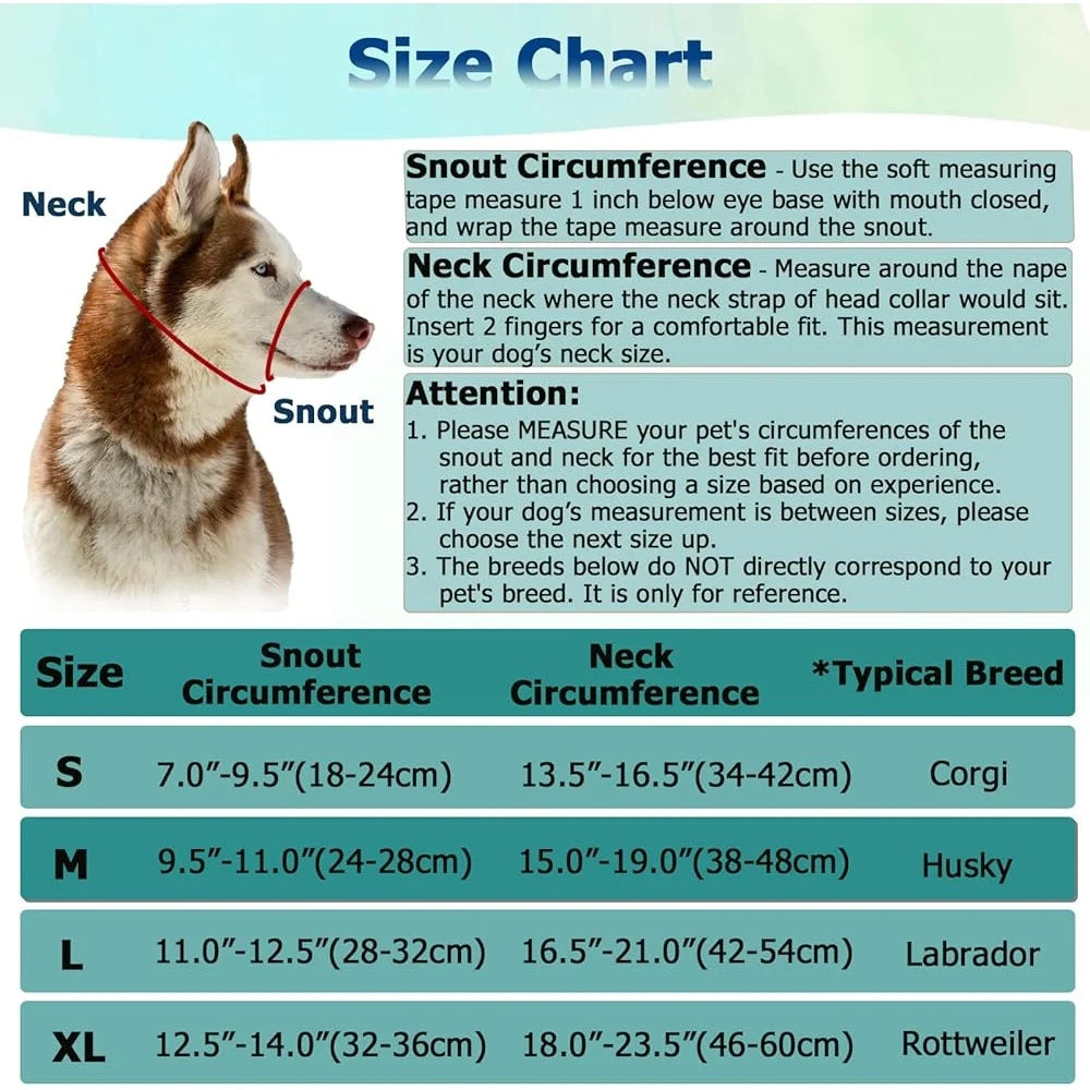 No Pull Dog Head Halter for Heavy Pullers Gentle Face Harness with Reflective Leash for Medium Aggressive Dogs