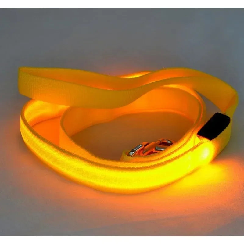 Flashing Dog Leash Rope Harness Collar Electronic Glowing LED Light Safety Accessory for Pets