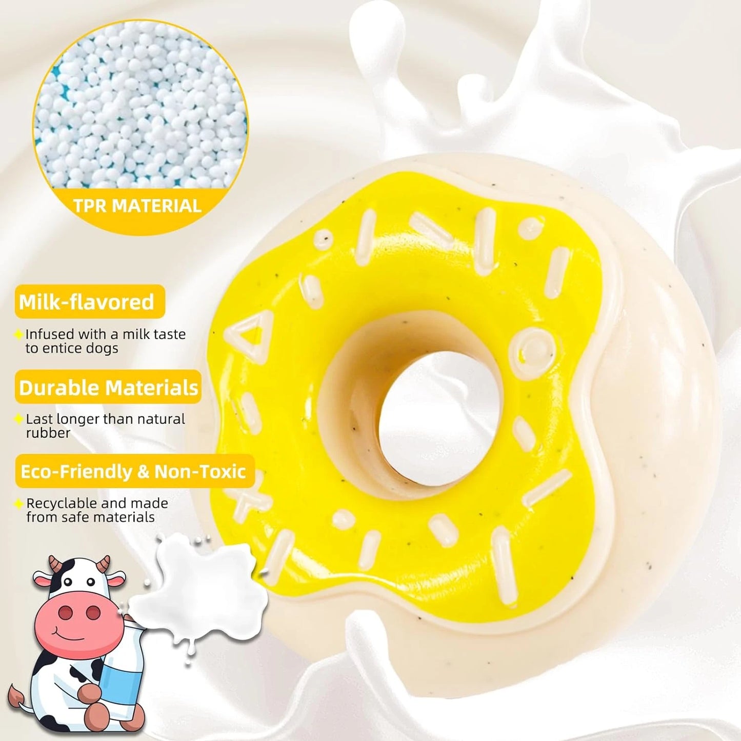 Durable Luffy Milk Flavored Dog Toy for Aggressive Chewers High Quality Engaging Design Yellow Color Hand Washable