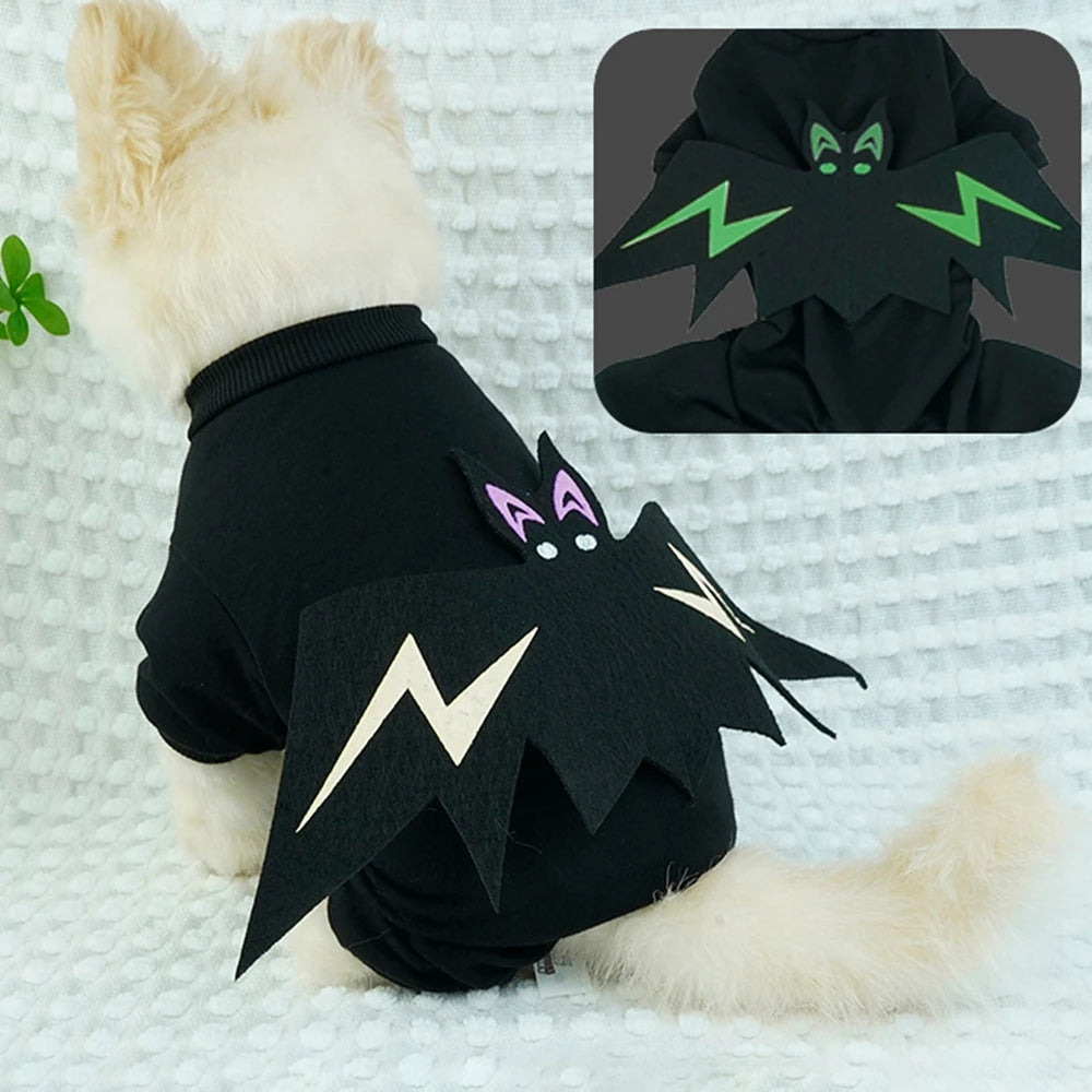 Funny Halloween Bat Costume For Cat And Dog Jumpsuit