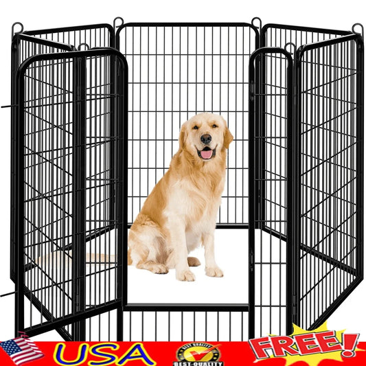 6 Panel Heavy Duty Metal Dog Playpen Indoor Outdoor Folding