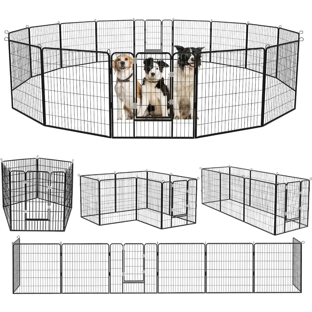 Heavy Duty Metal Dog Playpen Outdoor Fence With Doors