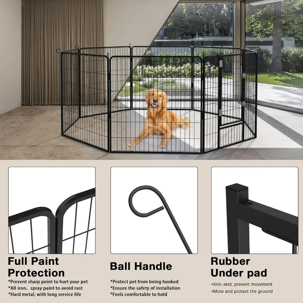 Heavy Duty Metal Dog Playpen Outdoor Fence With Doors