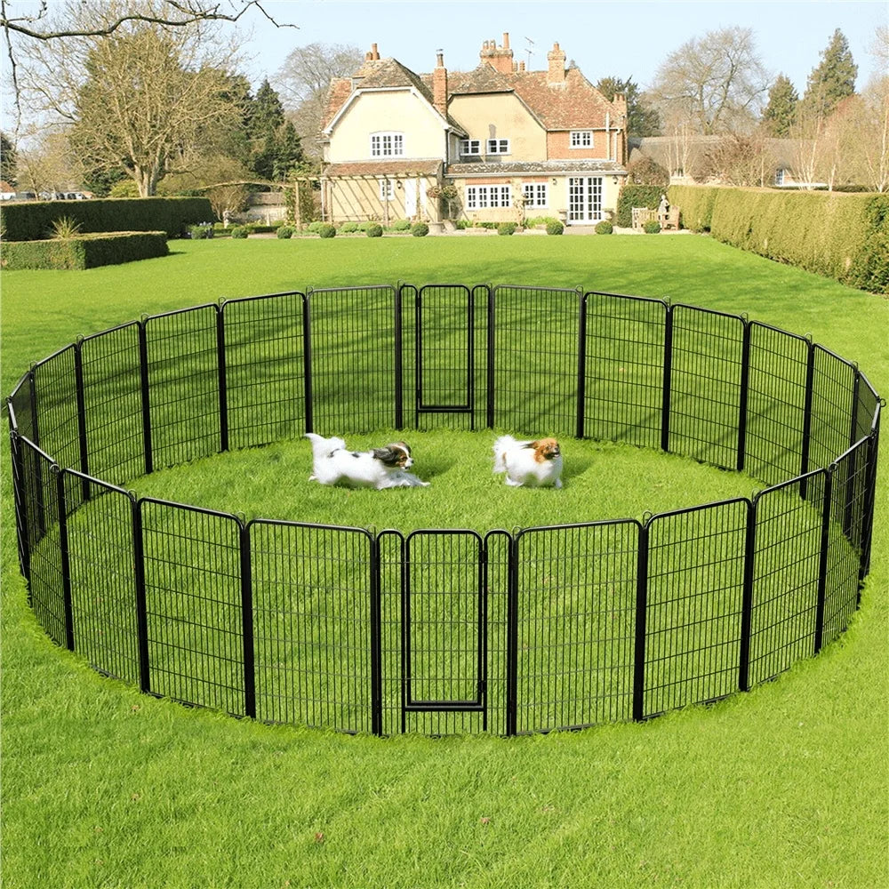 6 Panel Heavy Duty Metal Dog Playpen Indoor Outdoor Folding