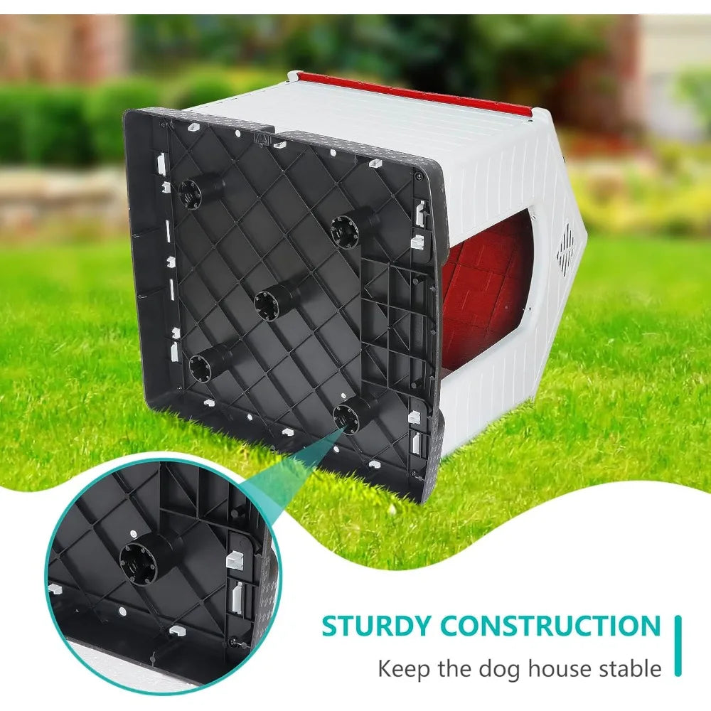 Large Plastic Dog House Waterproof Kennel With Air Vents