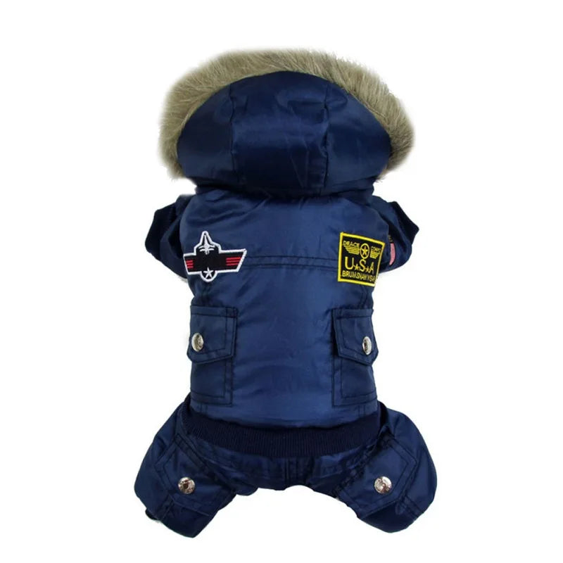 Winter Warm Hooded Padded Dog Jacket Small Medium Dogs