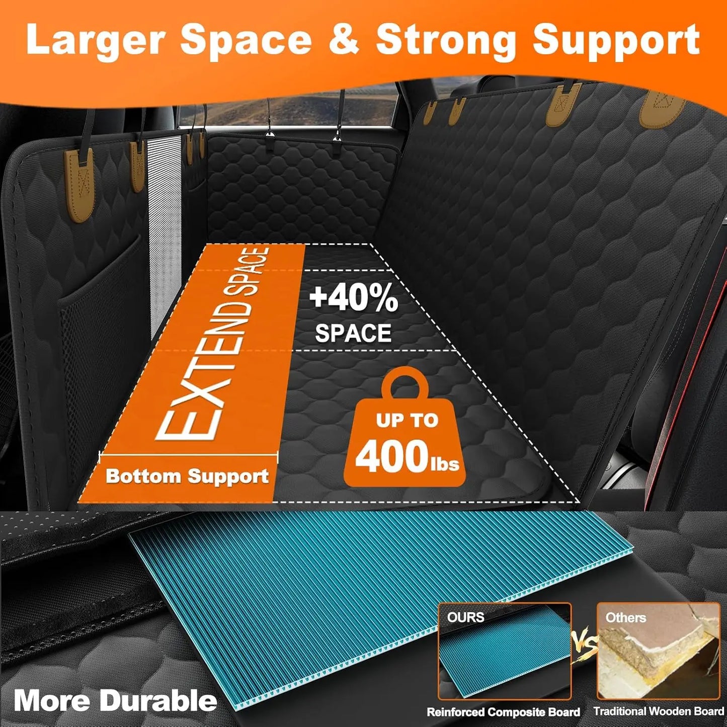 Waterproof Foldable Pet Car Seat Hammock Rear Protector