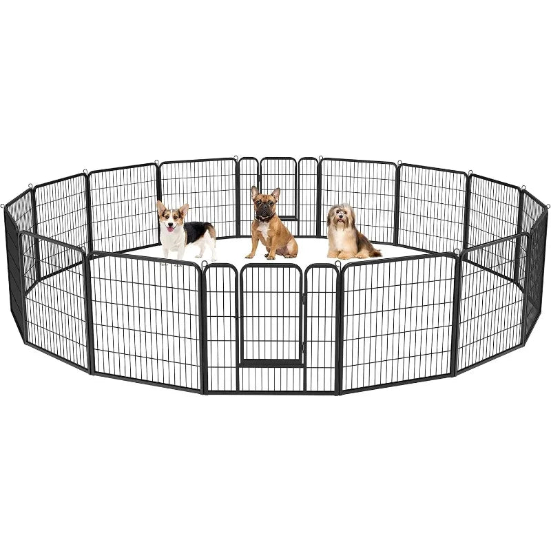 Dog Playpen Indoor Outdoor Fence Foldable Pen 16 Panels