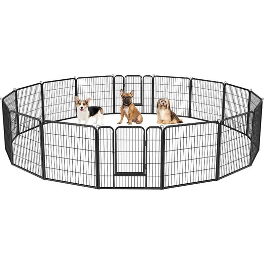Dog Playpen Indoor Outdoor Fence Foldable Pen 16 Panels