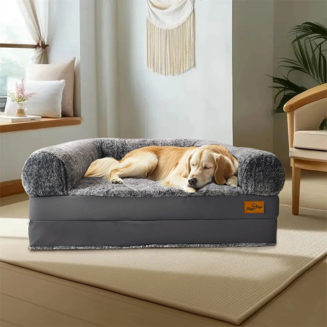 180cm Giant Dog Bed Foldable Calming Plush Orthopedic