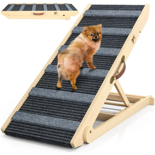 Portable Dog Ramp With 7 Adjustable Heights Non Slip