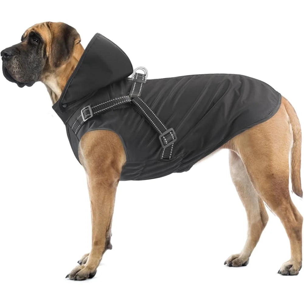 Reflective Waterproof Dog Raincoat Adjustable Hooded Jacket