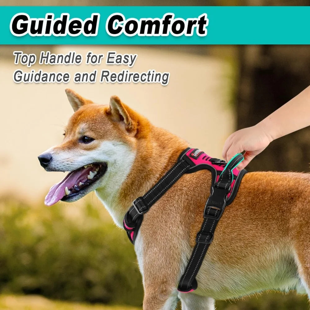 No Pull Dog Harness Adjustable Reflective Pet Vest for Outdoor Activities Breathable Oxford Material Easy Control for Small Dogs