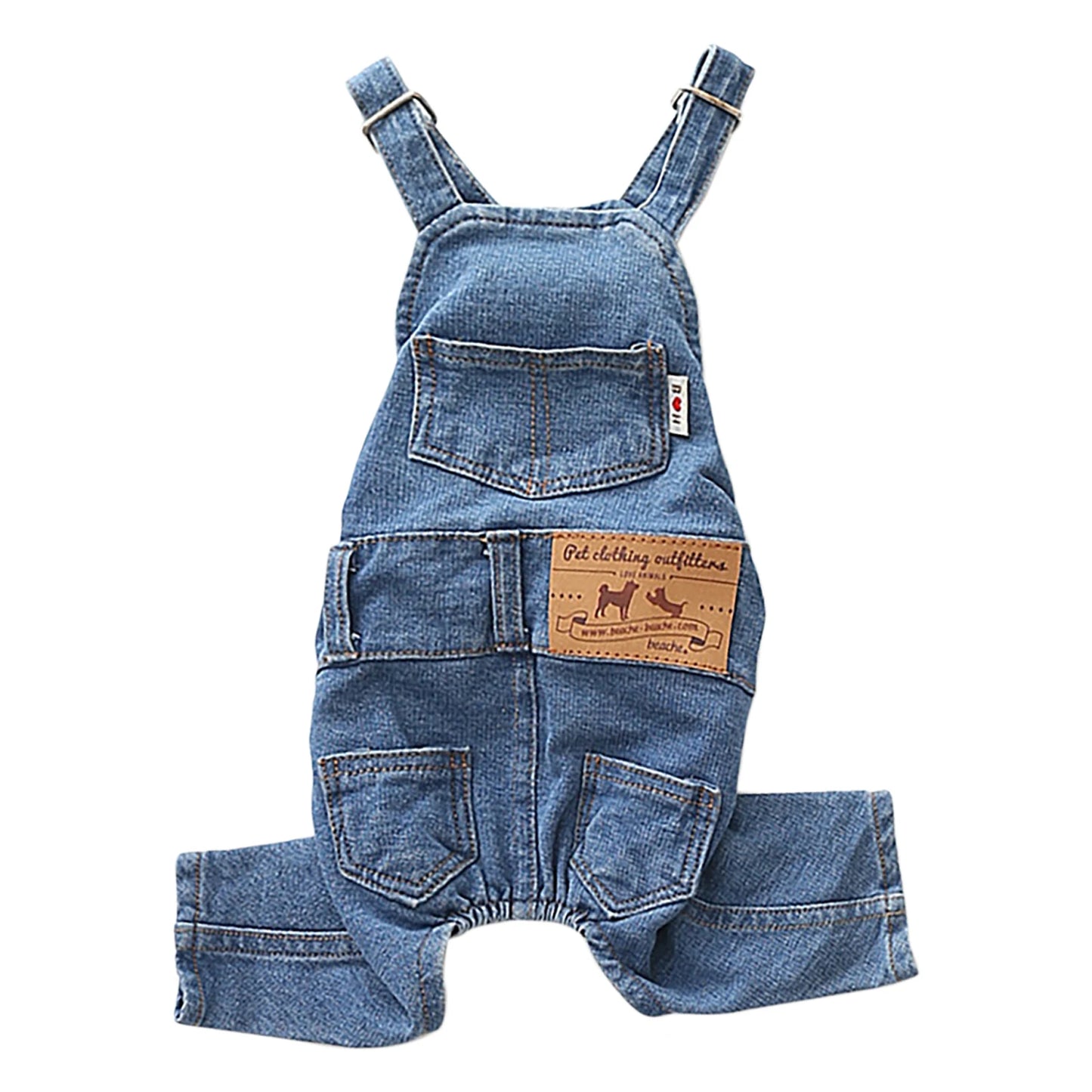 Dog Denim Jumpsuit Overalls for Small Medium Dogs and Cats