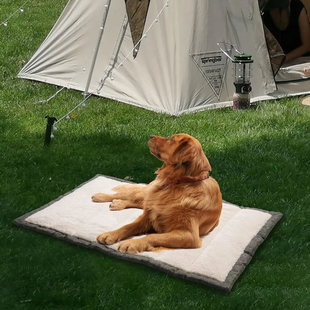 Travel Dog Bed Rollup Pet Mat Soft Washable Crate Pad
