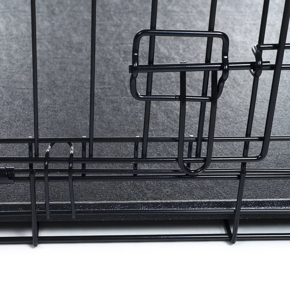 36 Inch Double Door Dog Crate With Divider Panel Foldable Kennel