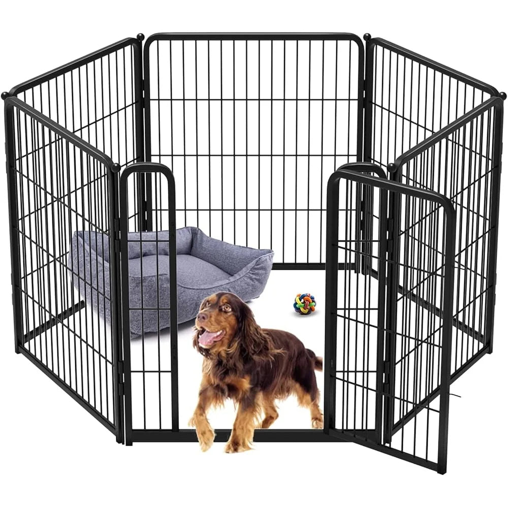 Heavy Duty Metal Dog Playpen 6 Panels 32 Inch Expandable