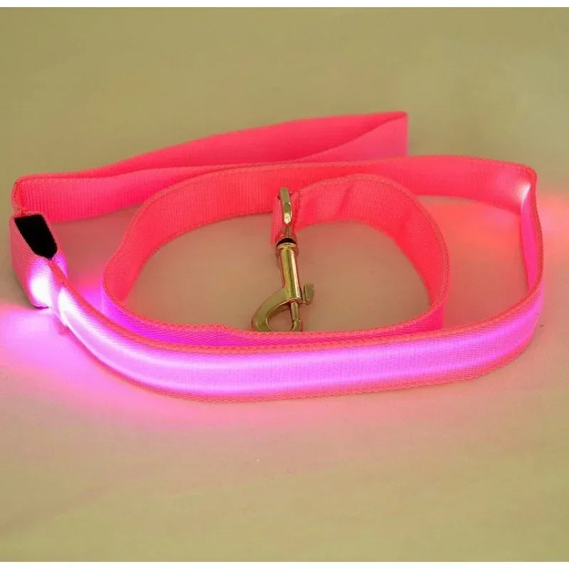 Flashing Dog Leash Rope Harness Collar Electronic Glowing LED Light Safety Accessory for Pets